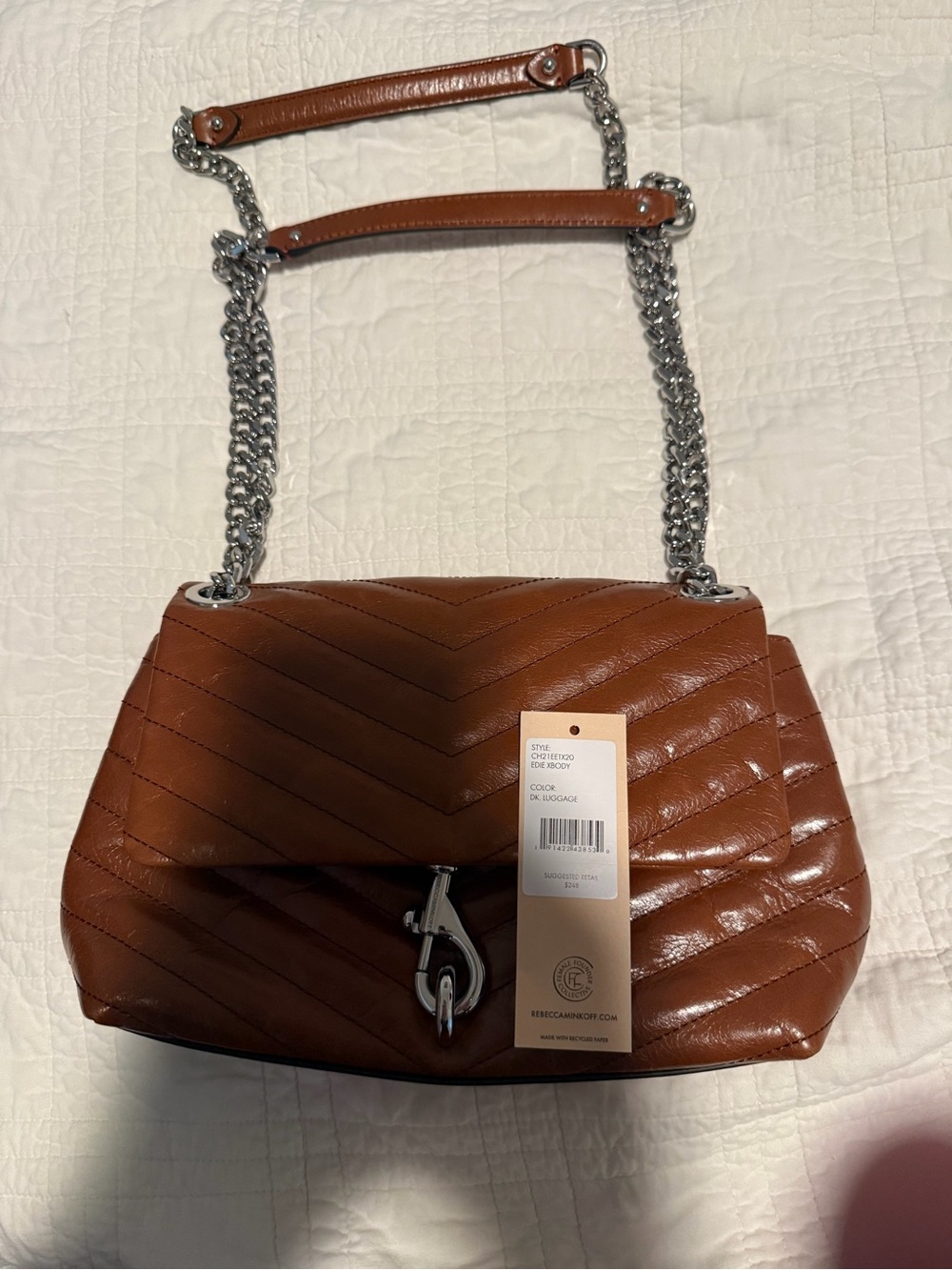 Rebecca Minkoff Quilted Saddle Shoulder Bag in Cognac Brown